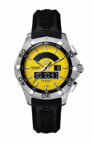 TAG Heuer Aquaracer 300M Chronotimer Stainless Steel / Yellow / Rubber